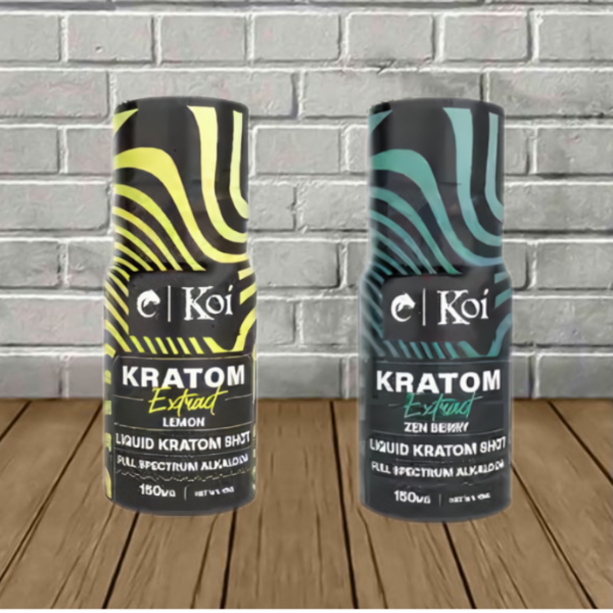 Koi Liquid Kratom Extract Shots in Lemon and Zen Berry, 150mg mitragynine