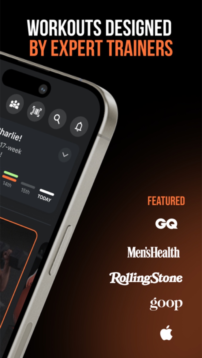 SHRED app on iPhone showing workouts built by expert trainers